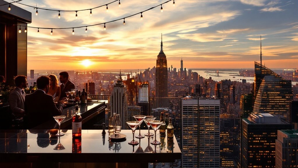 skyline views rooftop drinks