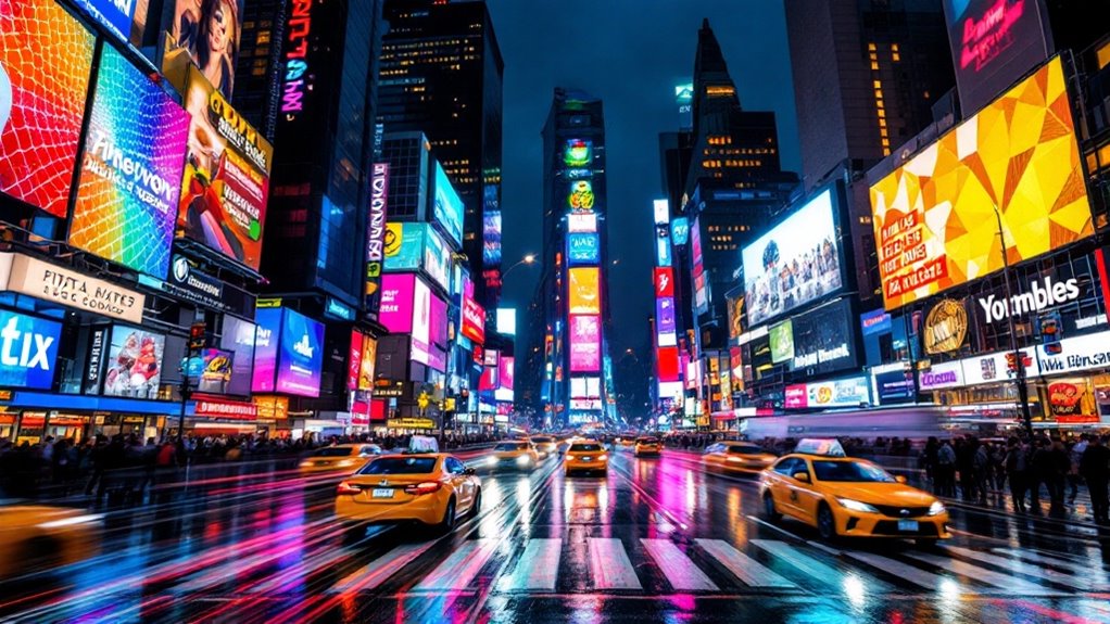 vibrant bustling urban center